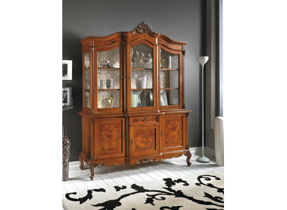 Vitrine glazen kast vitrine woonkamer hout dressoir Italiaanse meubels plank