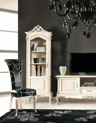 Klassieke woonwand set vitrine tv-meubel vitrines kast kasten 3-delig.