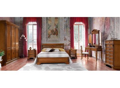 Luxe slaapkamerset 8-delig Bed + 2x Nachtkastje + Kaptafel Designermeubelen Massief hout