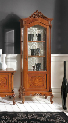 Houten vitrinekast glazen kast massief houten vitrine woonkamer meubilair dressoir