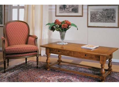 Fauteuil met bijzettafel in antieke stijl meubels van echt hout Tafel Leunstoel set 2-delig Nieuw