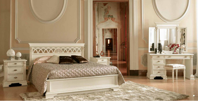 Luxe slaapkamer set 6-delig. Bed 2x nachtkastje kaptafel designer meubels massief hout