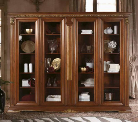 Vitrine Glas Muurkast Vitrinekast Barok Rococo Italiaanse Stijl Meubels Massief Hout