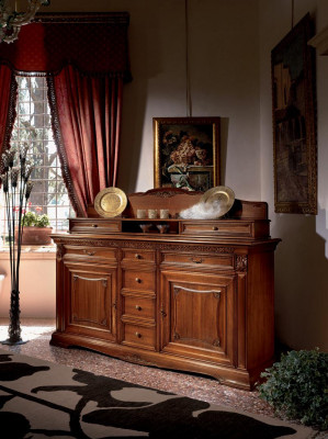 XXL Buffetkast Ladenkast Kast Barok Rococo Dressoir Console Massief hout  XXL buffetkast ladenkast kast Barok Rococo dressoir console massief hout