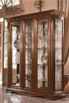Vitrine, vitrinekast, glazen kast, woonkamer rek, barok, rococo, echt hout.