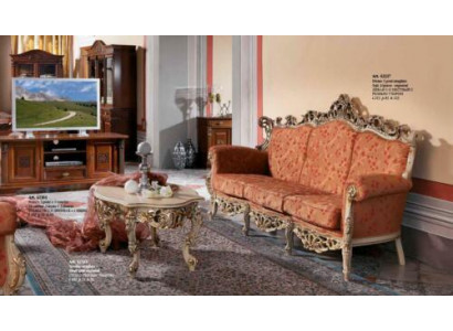 Sofa Barok Rococo Driezitter 3-zits bank Gestoffeerde banken Massief hout
