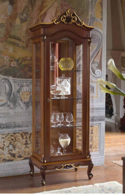 Edele Vitrine in antieke stijl Barok Rococo klassieke woonkamer glazen kast