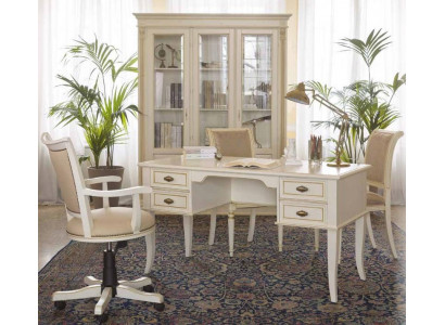 Kantoor Bureau + Stoel Bureautafels Tafel Hout Stoel 2-dlg Set Italië