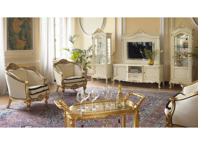 Klassieke eenzits fauteuil barok rococo Italiaanse gestoffeerde meubels 1-zits