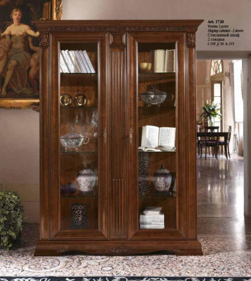 Vitrine Glazen Kast Woonkamer Etalage 2-Deurs Vitrines Barok Rococo Massief Hout