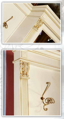 Garderobeset met spiegel, wandplank, haakjes, kast, kledingrek voor in de hal.