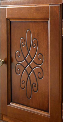 Klassieke woonkamer vitrinekast TV-kastje wandkast 3-delige massief houten set