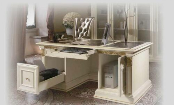 Bureau tafel edele massief houten tafels barok rococo antieke stijl 186x91cm nieuw