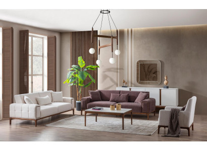 Bankstel 3+3+1 zits + salontafel 4-delig set gestoffeerde meubels bank bank