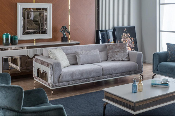 Ontwerp woonkamerset banken fauteuils moderne salontafel 3+3+1 salontafel