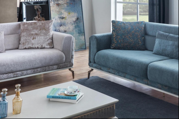 Ontwerper bankstel 4-delig. bankstelset 3-zits fauteuil salontafel