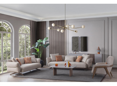 Luxe Modern Woonkamer Set 4-delig. 4+3 zitsbank en salontafel nieuw