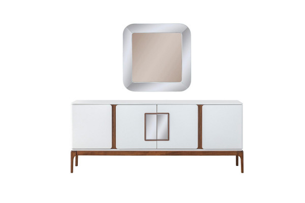 Luxe eetkamer set dressoir spiegel 2 delig modern eetgroep commode