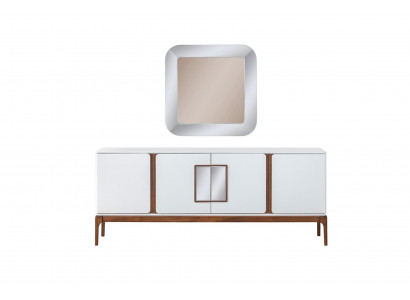Luxe eetkamer set dressoir spiegel 2 delig modern eetgroep commode