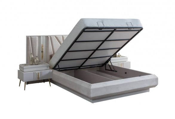 Slaapkamer set Luxe bed 2x nachtkastje kledingkast 4-delige meubels
