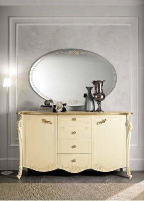Eetkamer Beige Eettafel 4x Stoelen Dressoir Vitrine Groep Set Meubels 7-delig