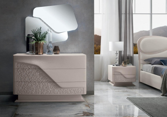 Slaapkamerset 5-delig Luxe Bed 2x Nachtkastje Ladekast Kledingkast Hout Nieuw