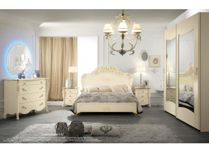 Slaapkamer set Bizzotto Bed Nachtkastje Dressoir Spiegel Kledingkast 5-delig.