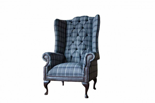 Ohrensessel Chesterfield fauteuil bank 1-zits bankstel textiel banken stof