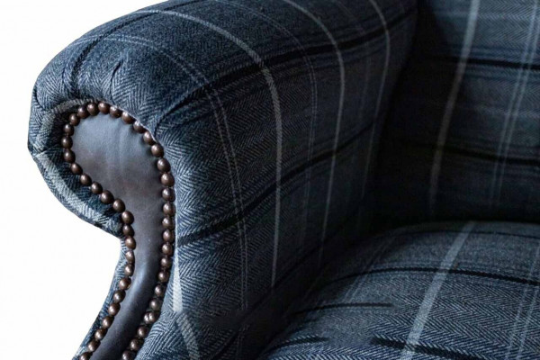 Ohrensessel Chesterfield fauteuil bank 1-zits bankstel textiel banken stof