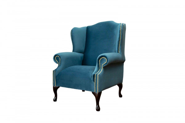 Ohrensessel Eenpersoons Chesterfield Bank Blauw Bank Bekleding Meubels Nieuw