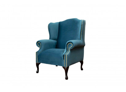 Ohrensessel Eenpersoons Chesterfield Bank Blauw Bank Bekleding Meubels Nieuw