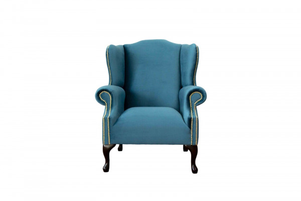 Ohrensessel Eenpersoons Chesterfield Bank Blauw Bank Bekleding Meubels Nieuw
