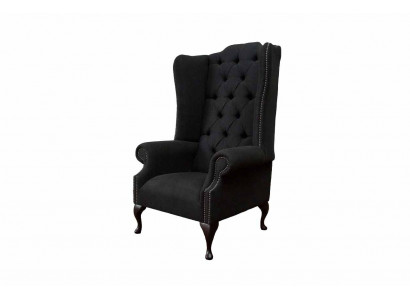Ohrensessel Stoel Zitter Zwart Ontwerp Bekleding Chesterfield Textiel Nieuw
