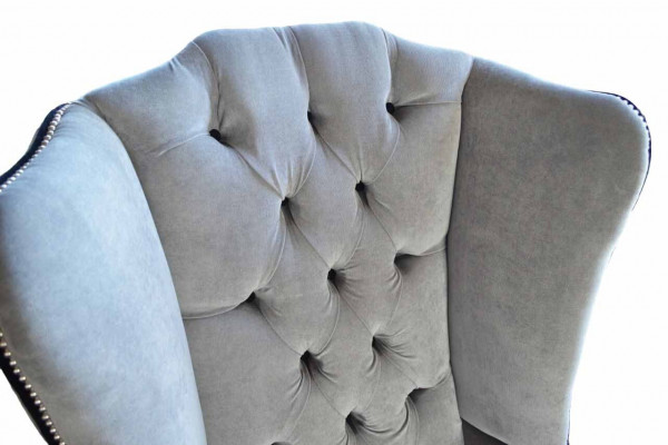 Ohrensessel Chesterfield 1-zits fauteuil Stoffen bekleding Bank Bank Nieuw