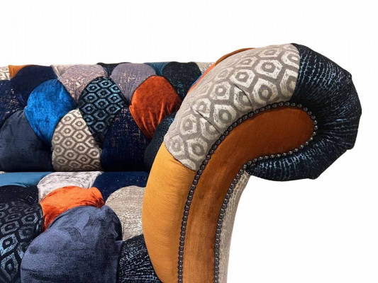 Bank stof design driezits luxe Chesterfield-meubels veelkleurig