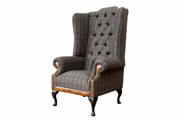 Chesterfield fauteuil bank bekleding 1-zits textiel oorfauteuil bekleding