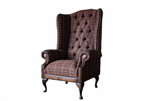 Chesterfield Design Bank Fauteuil Bankstel Bekleding Oorfauteuil 1-Zits Nieuw