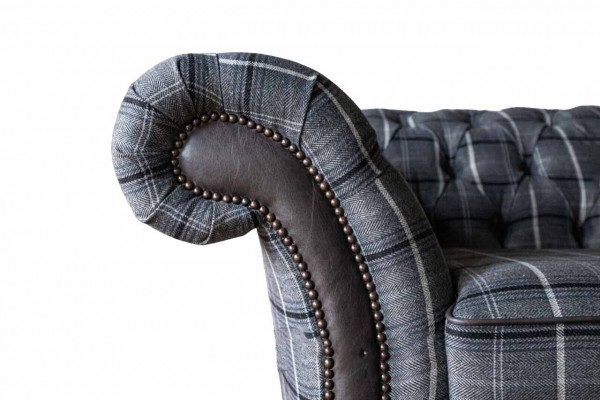 Chesterfield fauteuil bank 1-zitsbank stof banken stoffering nieuw