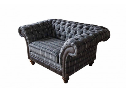 Chesterfield fauteuil bank 1-zitsbank stof banken stoffering nieuw