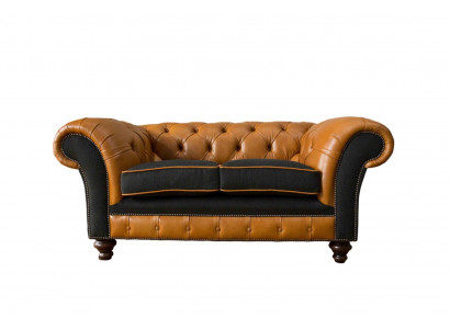 Chesterfield leren bank bank bank 2-zits textiel banken banken