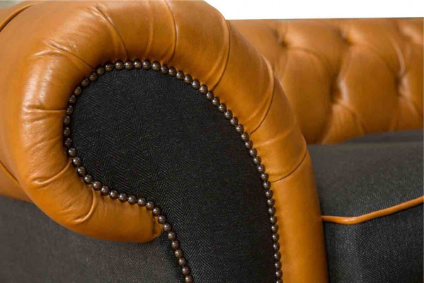 Chesterfield leren bank bank bank 2-zits textiel banken banken