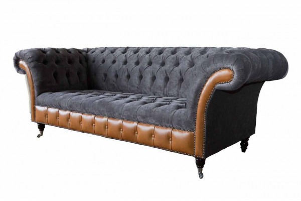 Ontwerp Bankstel 3-zits Chesterfield Bank Lederen Bankstellen Driezitter Nieuw