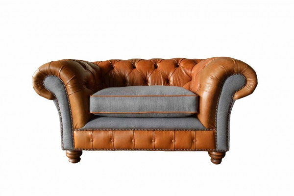 Chesterfield fauteuil ontwerp gestoffeerde bank bank banken 1-zitter textiel nieuw
