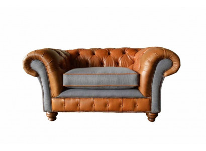 Chesterfield fauteuil ontwerp gestoffeerde bank bank banken 1-zitter textiel nieuw