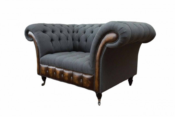 Ontwerp Chesterfield Stoffen Bank Fauteuil 1.5-Zits Beklede Banken Lounge