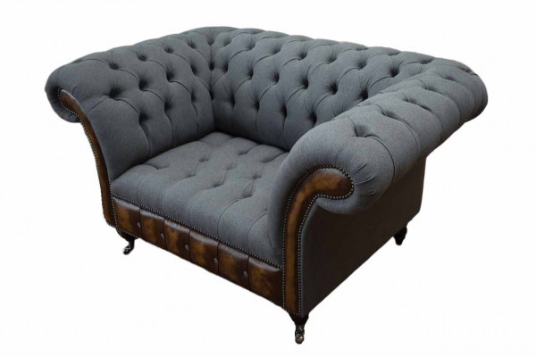 Ontwerp Chesterfield Stoffen Bank Fauteuil 1.5-Zits Beklede Banken Lounge