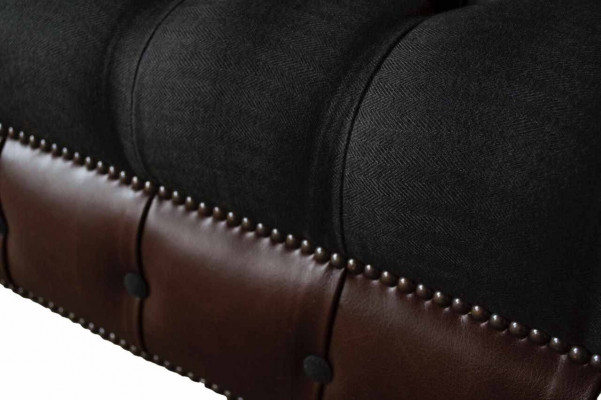 Sofa 2-zitsbank gestoffeerde bank stof Chesterfield bank grijs nieuw