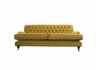 Bankstel 3-zits Geel Gestoffeerde bank Woonkamer Elegante Design Klassiek