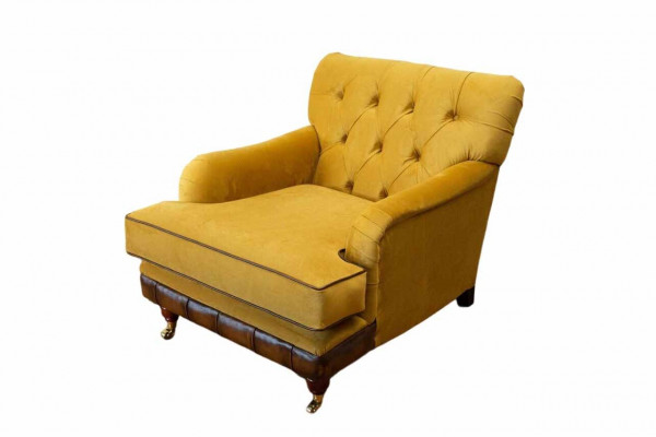 Fauteuil 1-zits banken Stof Woonkamer Textiel Luxe Meubels Eenpersoons Chesterfield