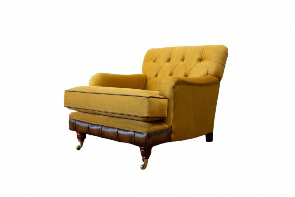 Fauteuil 1-zits banken Stof Woonkamer Textiel Luxe Meubels Eenpersoons Chesterfield